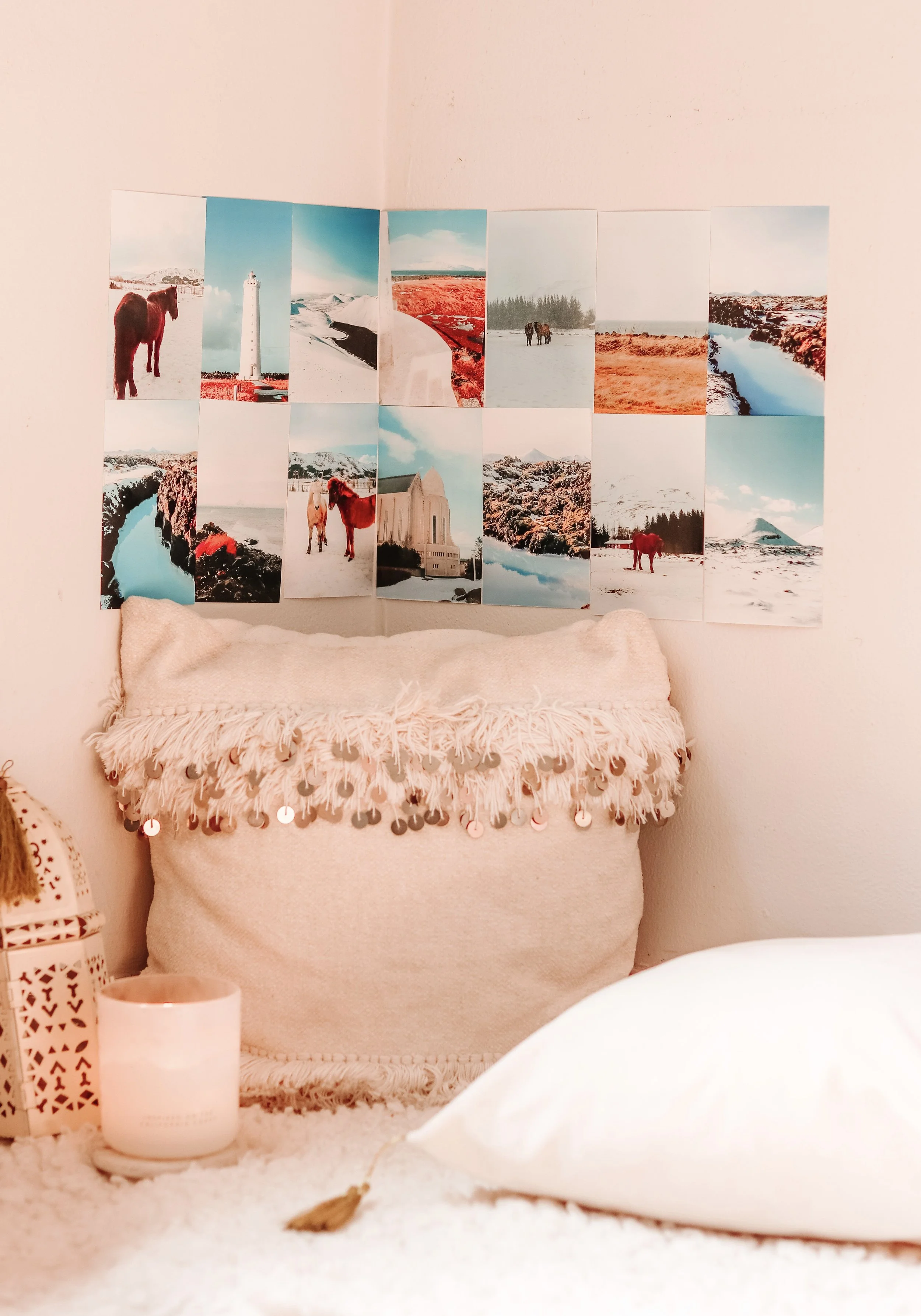 Blue Iceland Collage Kit - Wall Print- Blue Color Psychology, Horses, Iceland- Karama by Hoda Jaludi- Mind Body Home