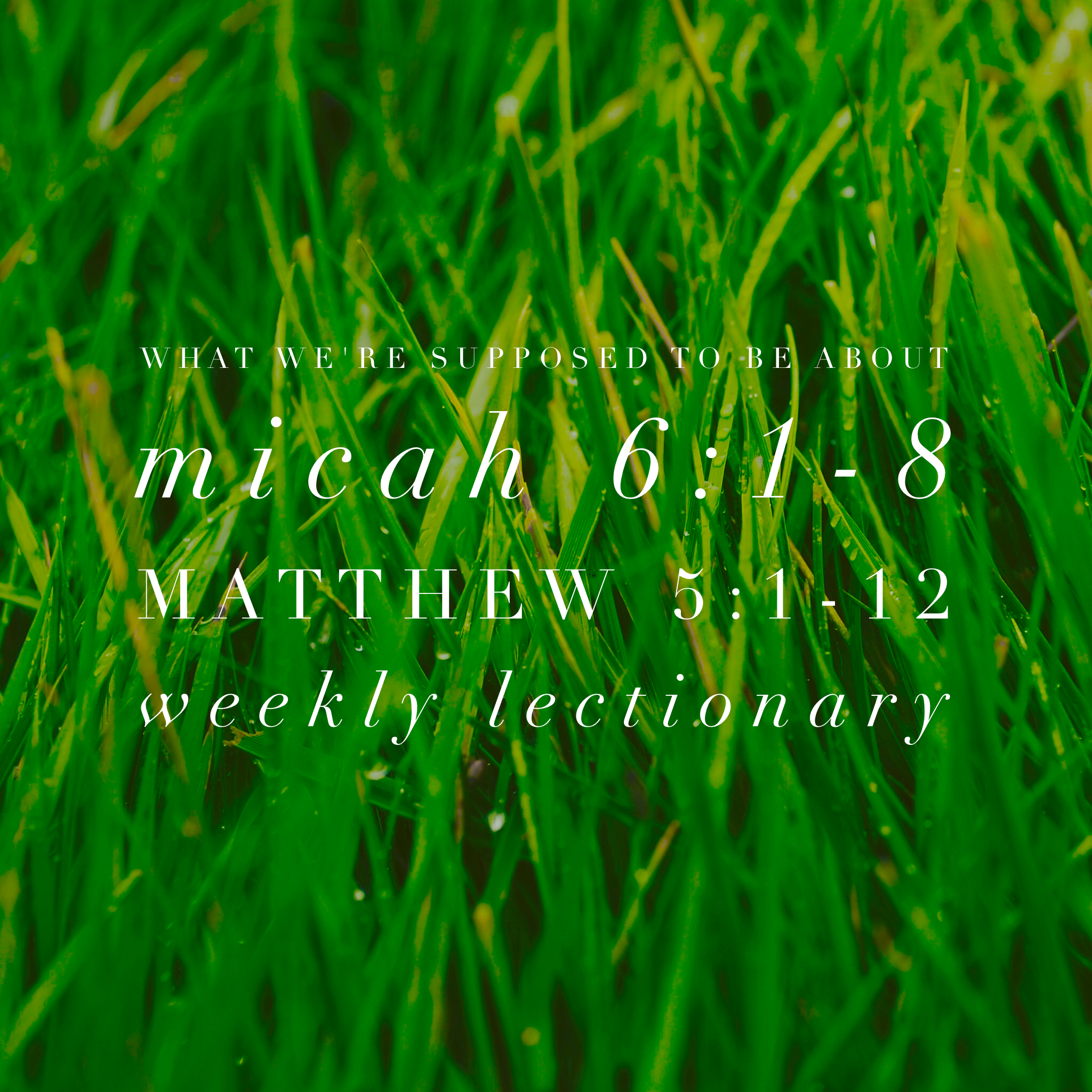 What We're Supposed to Be About