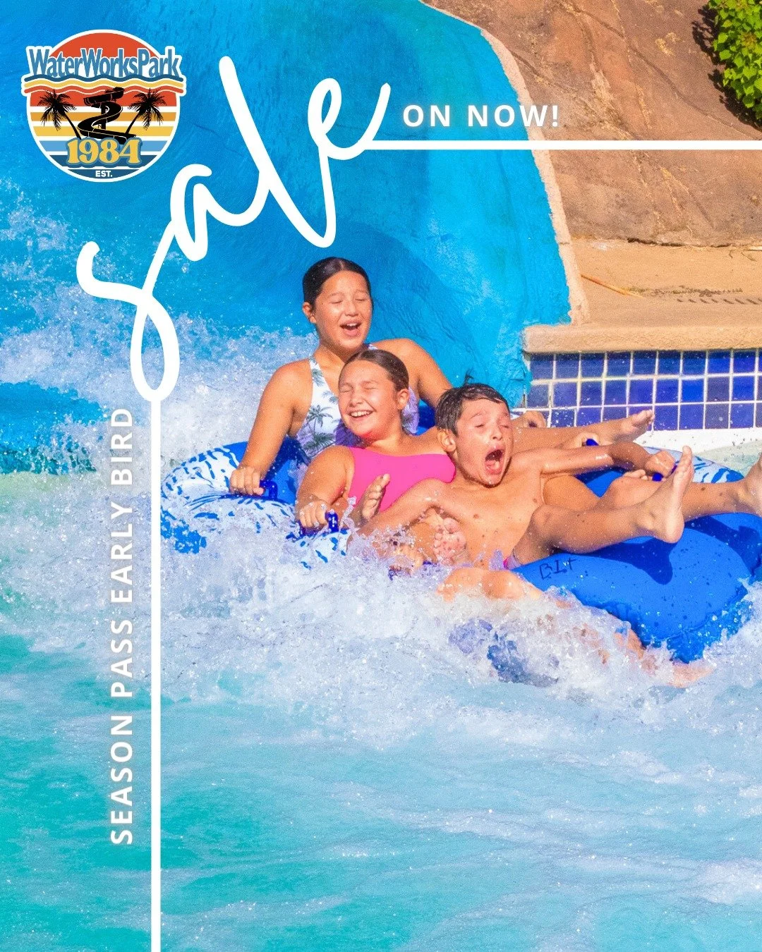 💥Our annual Season Pass Early Bird Sale is on now!

Passes are on $69.95 (reg. $79.95) for a limited time.

Head on over to www.waterworkspark.com to grab yours before the sale ends!