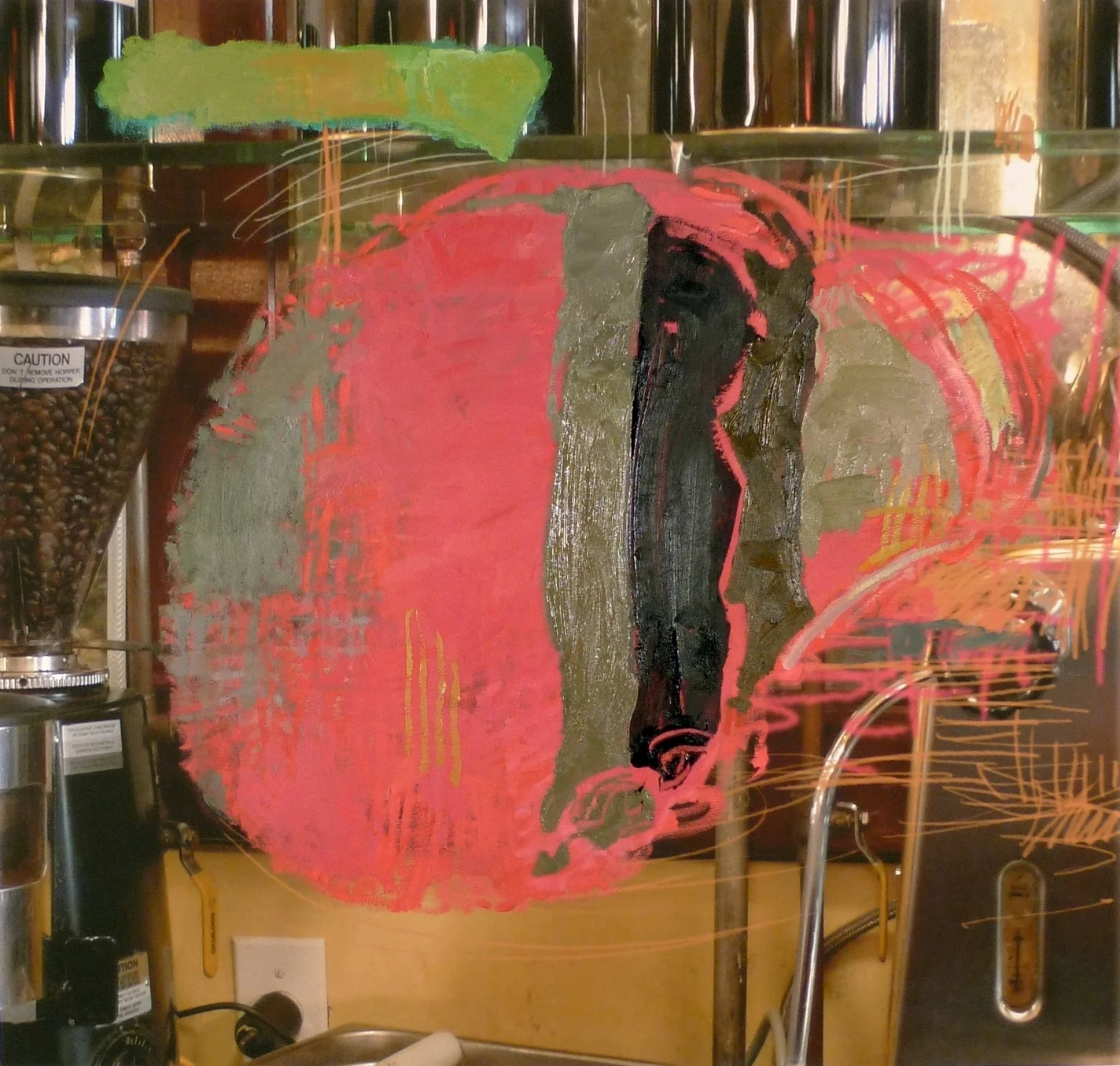   Java Morning,  2011  Oil paint on archival inkjet print  44 x 46 1/2 inches 