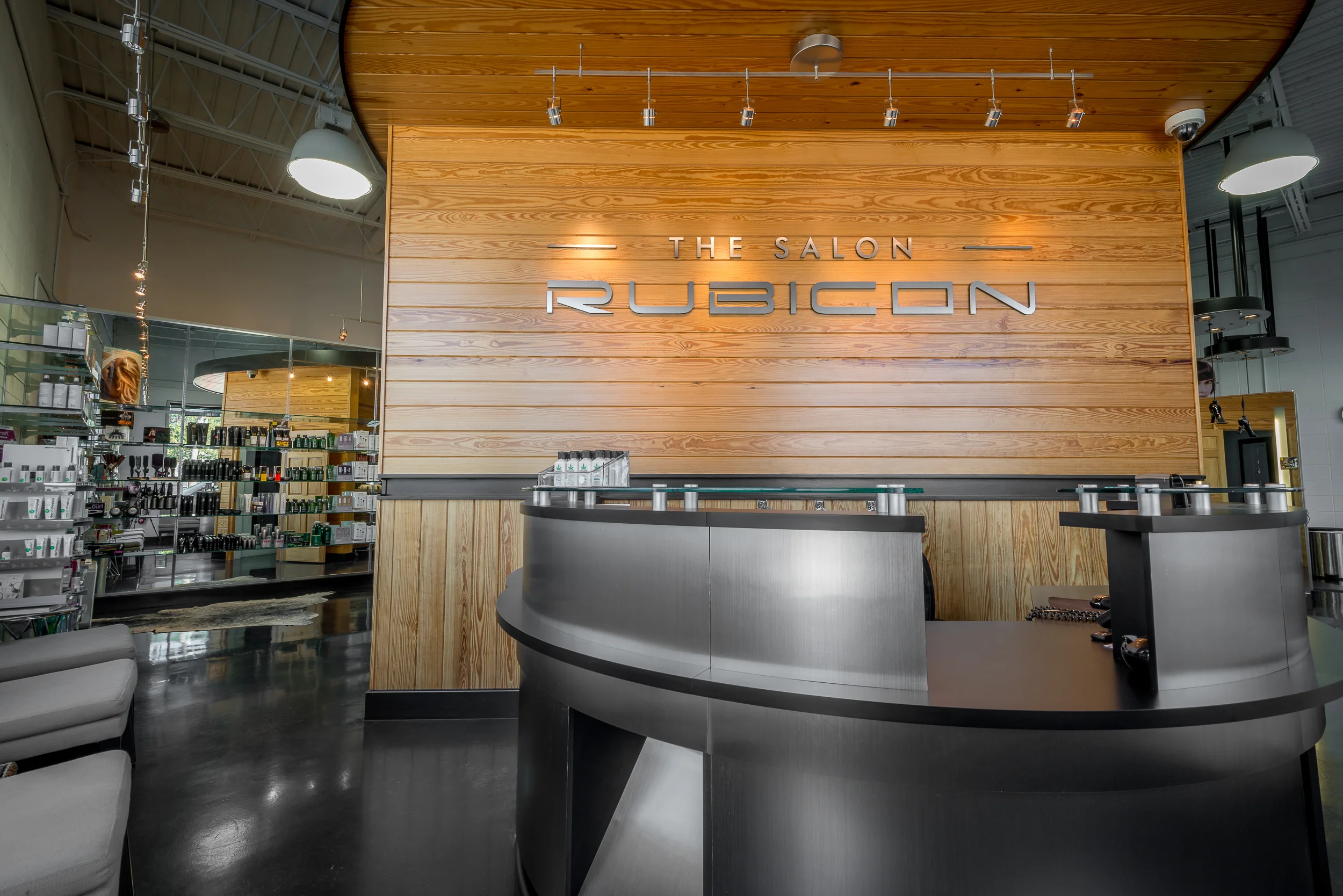 The Salon Rubicon  Houma, LA - Reception AreaThis state-of-the-art salon in downtown Houma, is laced with multi-source and multi-zone audio/video technology.