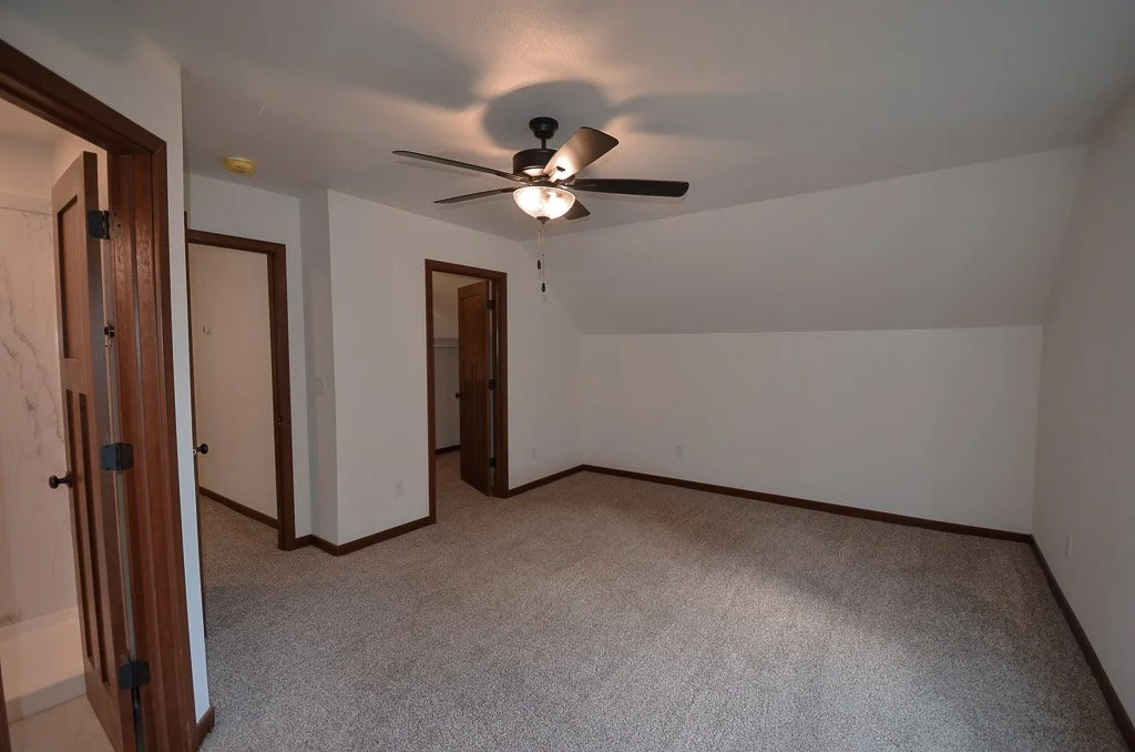 master bedroom: bathroom, door, closet