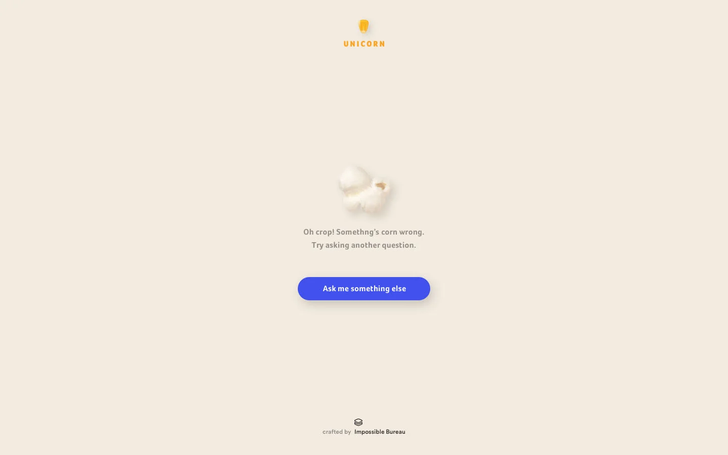 Error message / 404 screen