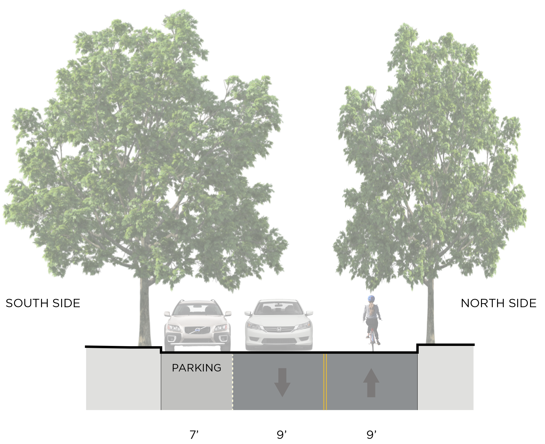 Proposed two-way configuration of Line Street.