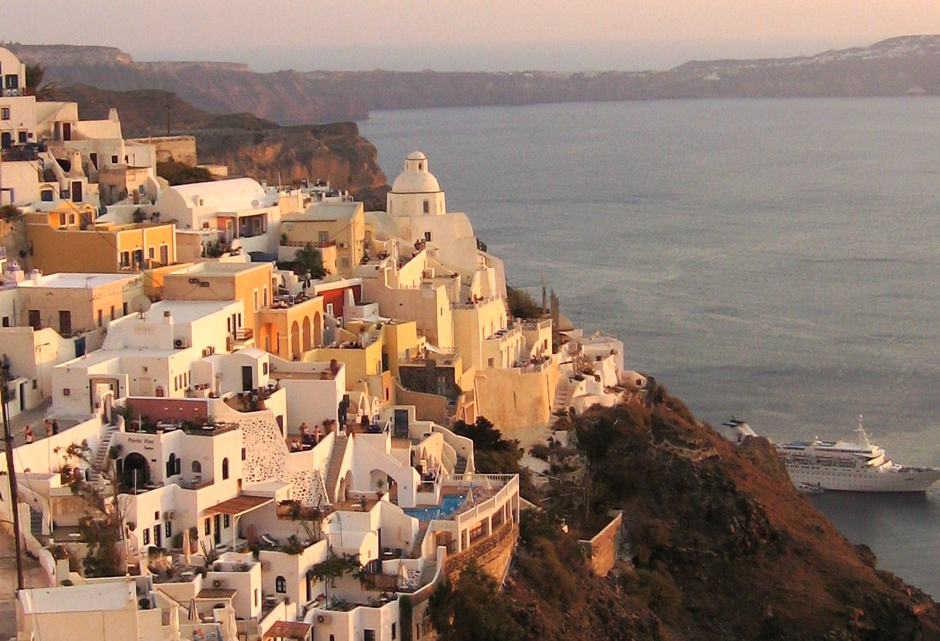 oia at sunset