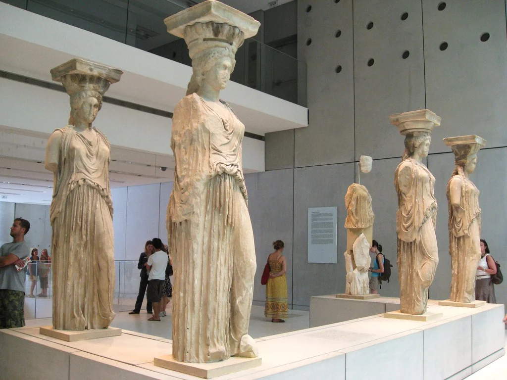 the caryatids in the acropolis museum