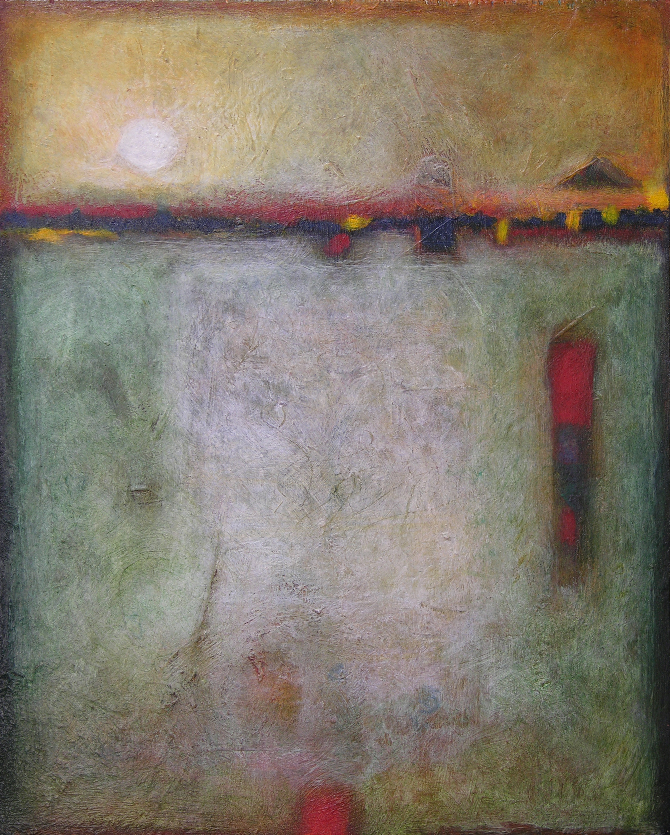 Island Moon 24x18" acrlic on panel Dear Viewer, When I start a group of paintings I’m not sure exactly where I’ll be going. They are like places on a journey and my mission is to discover what is there. I begin with color – grabbing what jumps out at me from my paint tubes and jars and pulling out some favorite brushes….choosing a size of canvas and I’m off. Once I have begun, colors speak to me and to each other, shapes form and I see something which wants to be expressed. This combination of things has to feel just right. It is a form of meditation for me. It sometimes takes quite a while to really get attuned to that special place. Paintings tend to go through many iterations before they settle and then often require a lot of hours working out the techniques needed. Once a group of pieces are in process they start to relate and lead on to another. Traveling this spring the patterns and colors in various landscapes - especially types of deserts - has definitely influenced many of these works. Then I come around to certain themes again and again. A sense of place, of home and refuge. I paint trees. I see an abundance of beauty. I meditate on the tree of life and our connection to the earth and sky. Anne Martin McCool When I start a group of paintings I’m not sure exactly where I’ll be going. They are like places on a journey and my mission is to discover what is there. I begin with color – grabbing what jumps out at me from my paint tubes and jars and pulling out some favorite brushes….choosing a size of canvas and I’m off. Once I have begun, colors speak to me and to each other, shapes form and I see something which wants to be expressed. This combination of things has to feel just right. It is a form of meditation for me. It sometimes takes quite a while to really get attuned to that special place. Paintings tend to go through many iterations before they settle and then often require a lot of hours working out the techniques needed. Once a group of pieces are in process they start to relate and lead on to another. Traveling this spring the patterns and colors in various landscapes - especially types of deserts - has definitely influenced many of these works. Then I come around to certain themes again and again. A sense of place, of home and refuge. I paint trees. I see an abundance of beauty. I meditate on the tree of life and our connection to the earth and sky. Anne Martin McCool