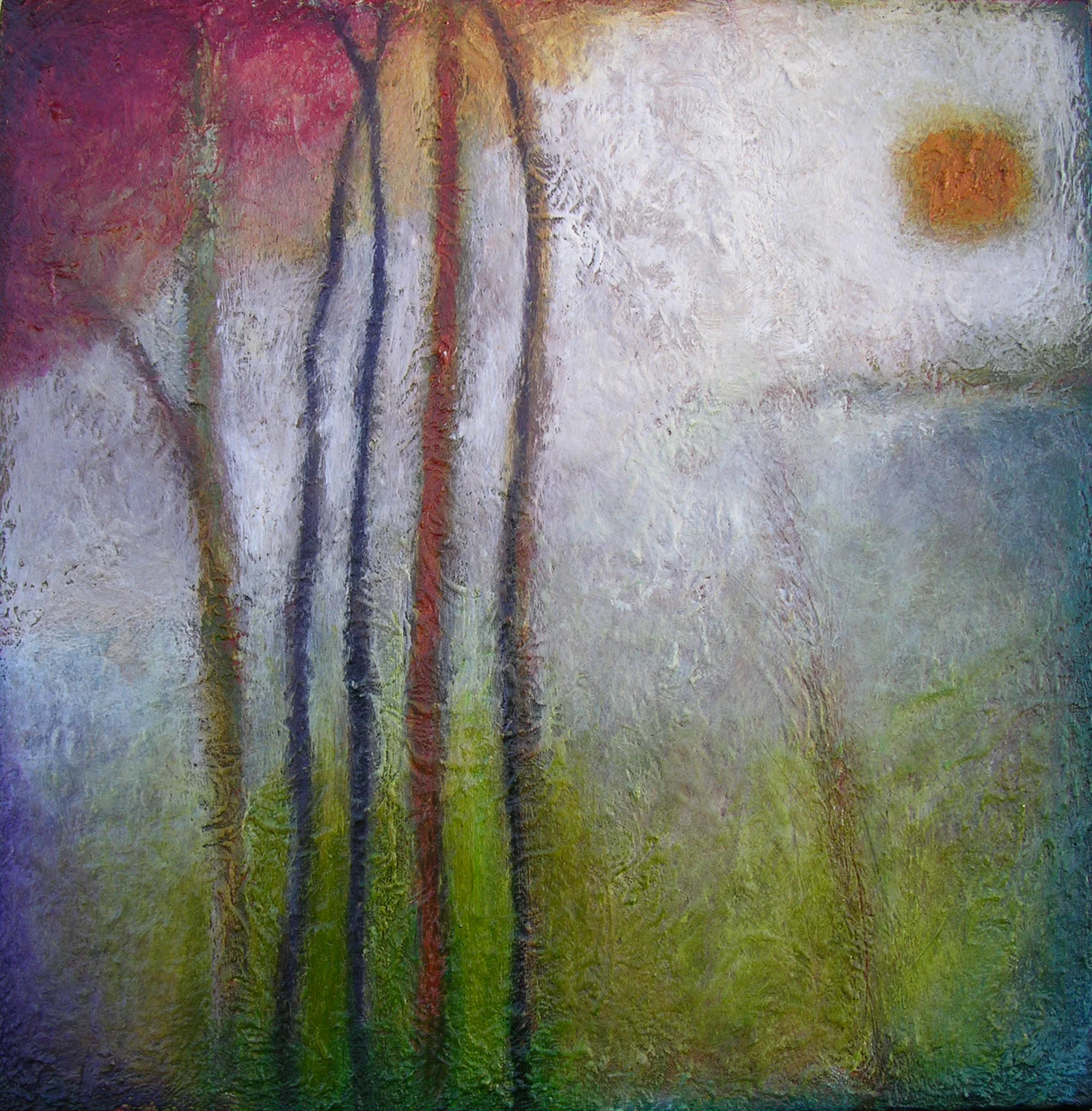 "November Trees" 16x16" acrylic on canvas