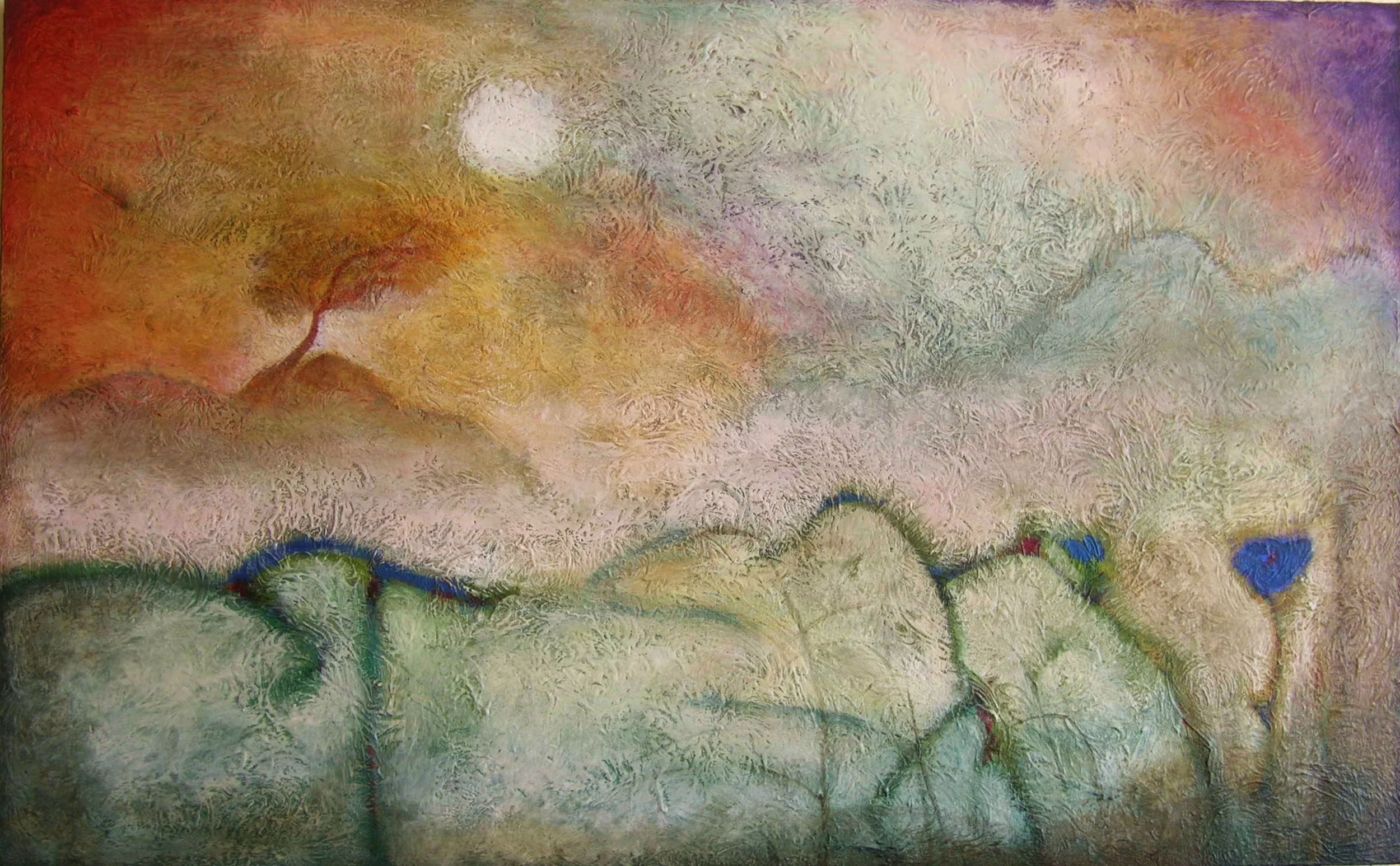 "memory moon" 30 x 42" acrylic on canvas