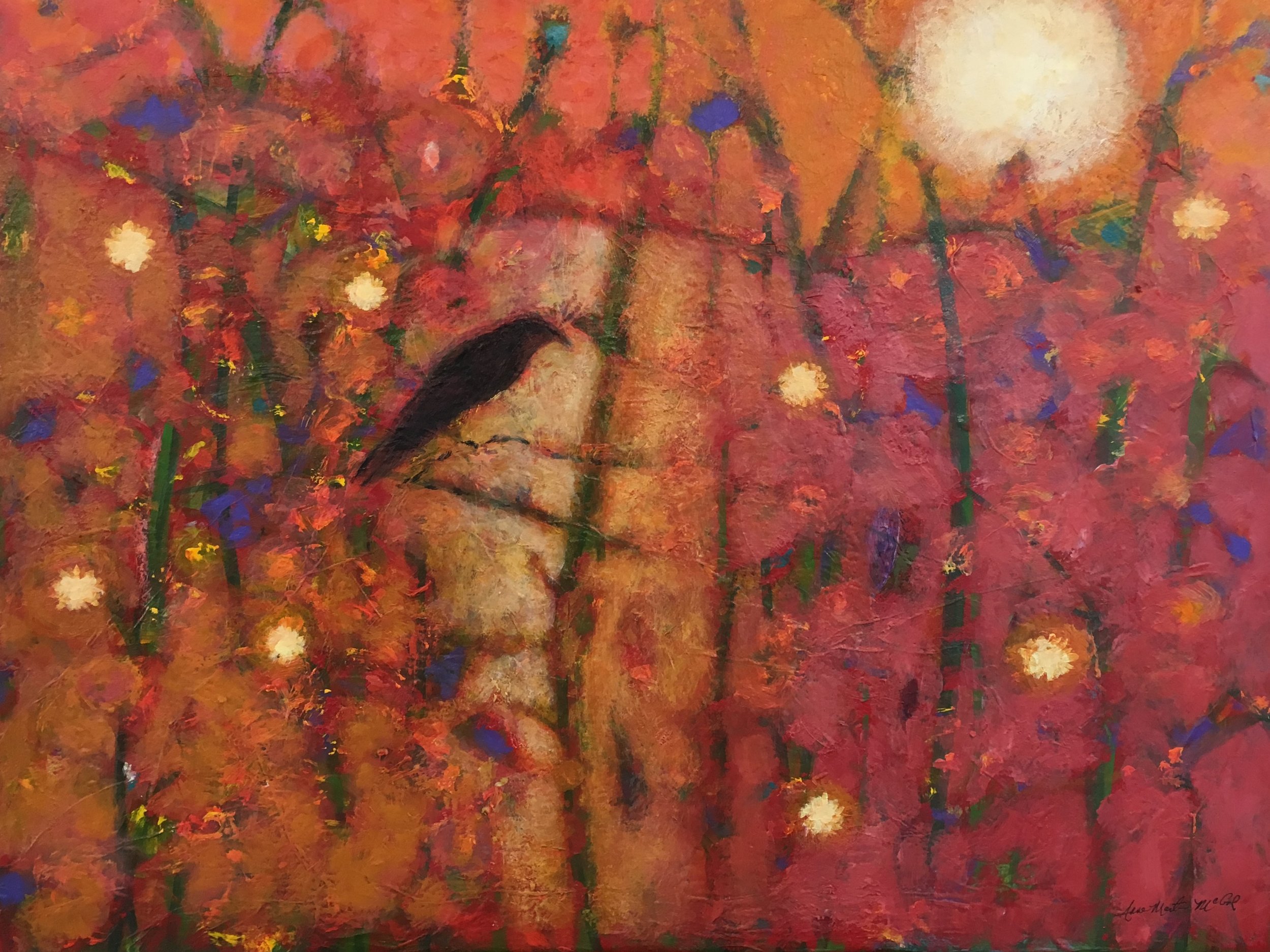 "Guide" 18x24 acrylic and Japanese paper on canvas