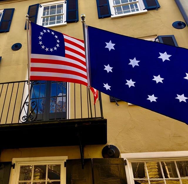 Original US flag and George Washington&rsquo;s personal flag on Tradd Street. #1670tours