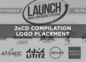 Every LAUNCH Attendee Bag includes the 2019 LAUNCH Music Conference & Festival 2XCD compilation, featuring some 40 artists performing on a LAUNCH Stage in 2019. This is one of the most recognizable annual promotions. Price: $100