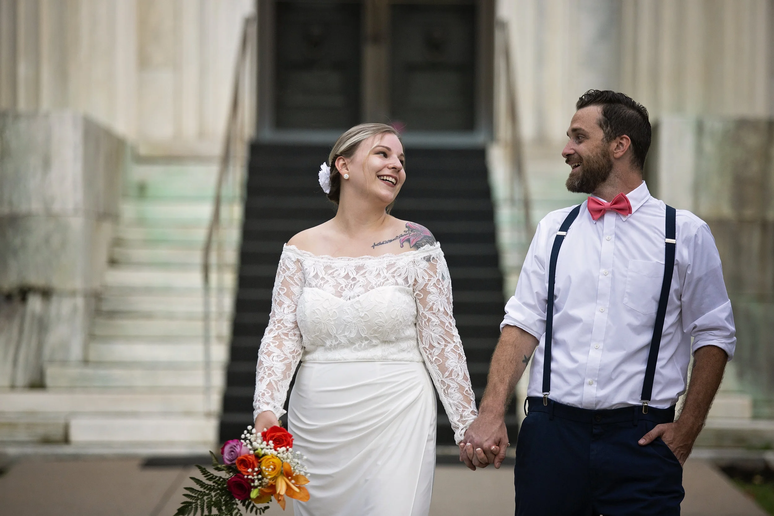 Brandee & Matt's Intimate Wedding Ceremony in the Japanese Gardens at The Buffalo History Museum - Photographed by Ariel Hawkins Photography