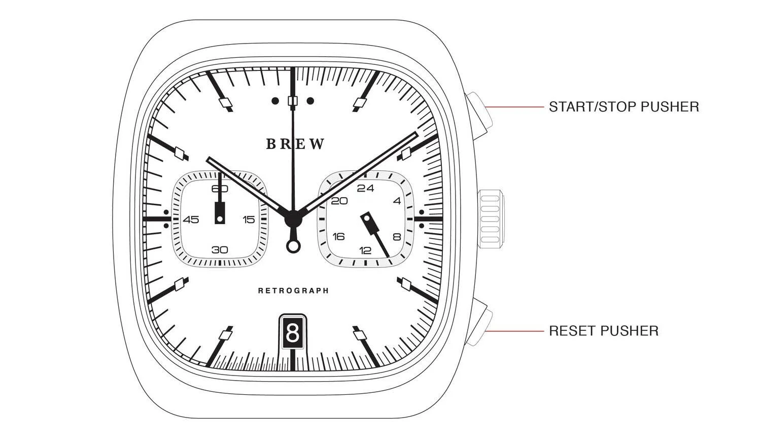 How to operate your chronograph watch — Brew Watch Co.