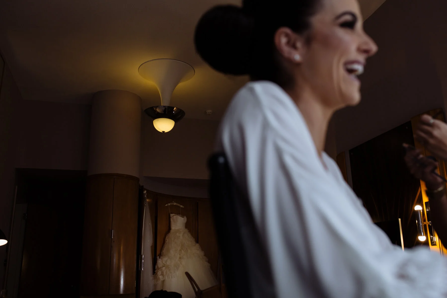 bride getting reading documentary claridges wedding photography