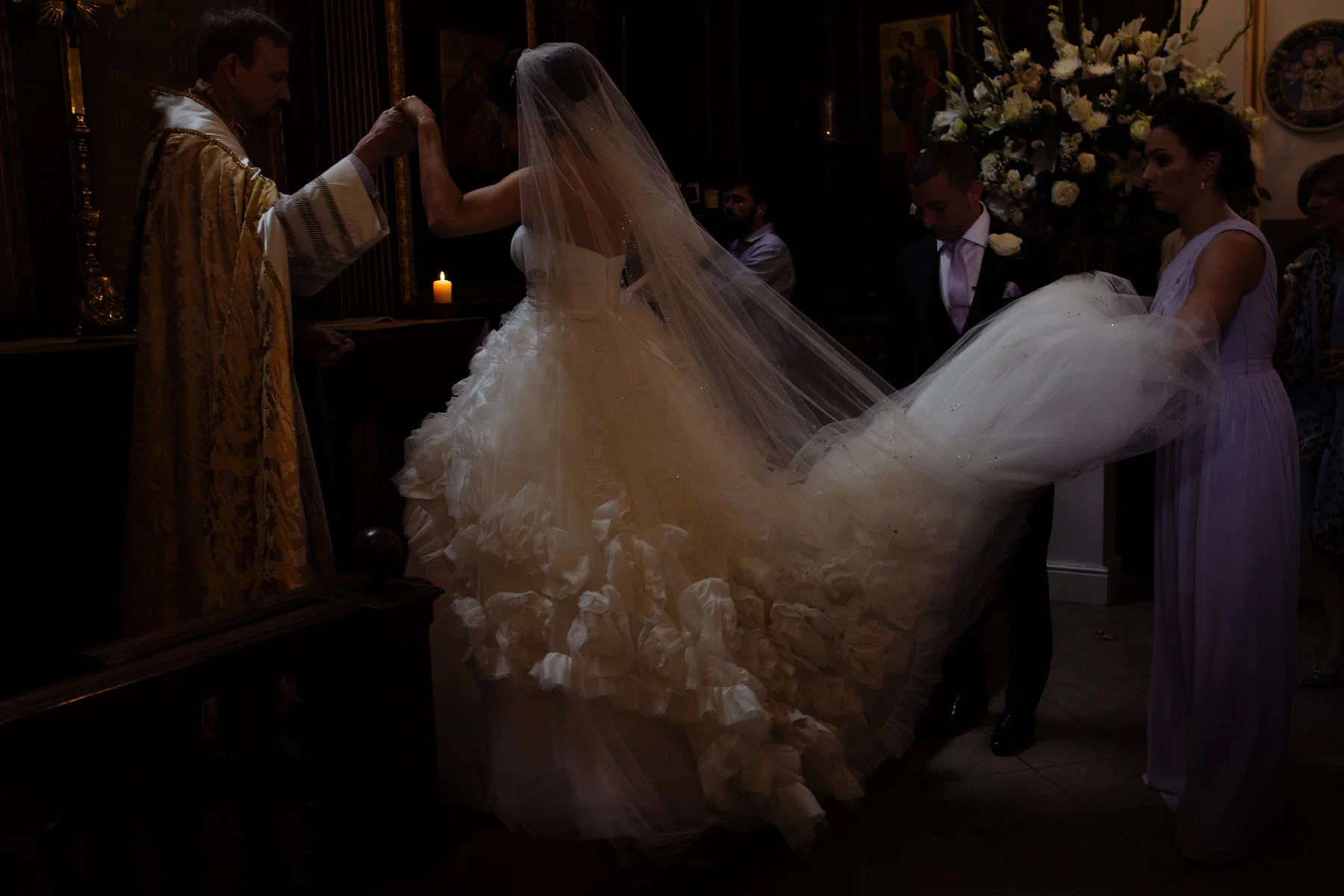 Grosvenor Chapel wedding photography claridges