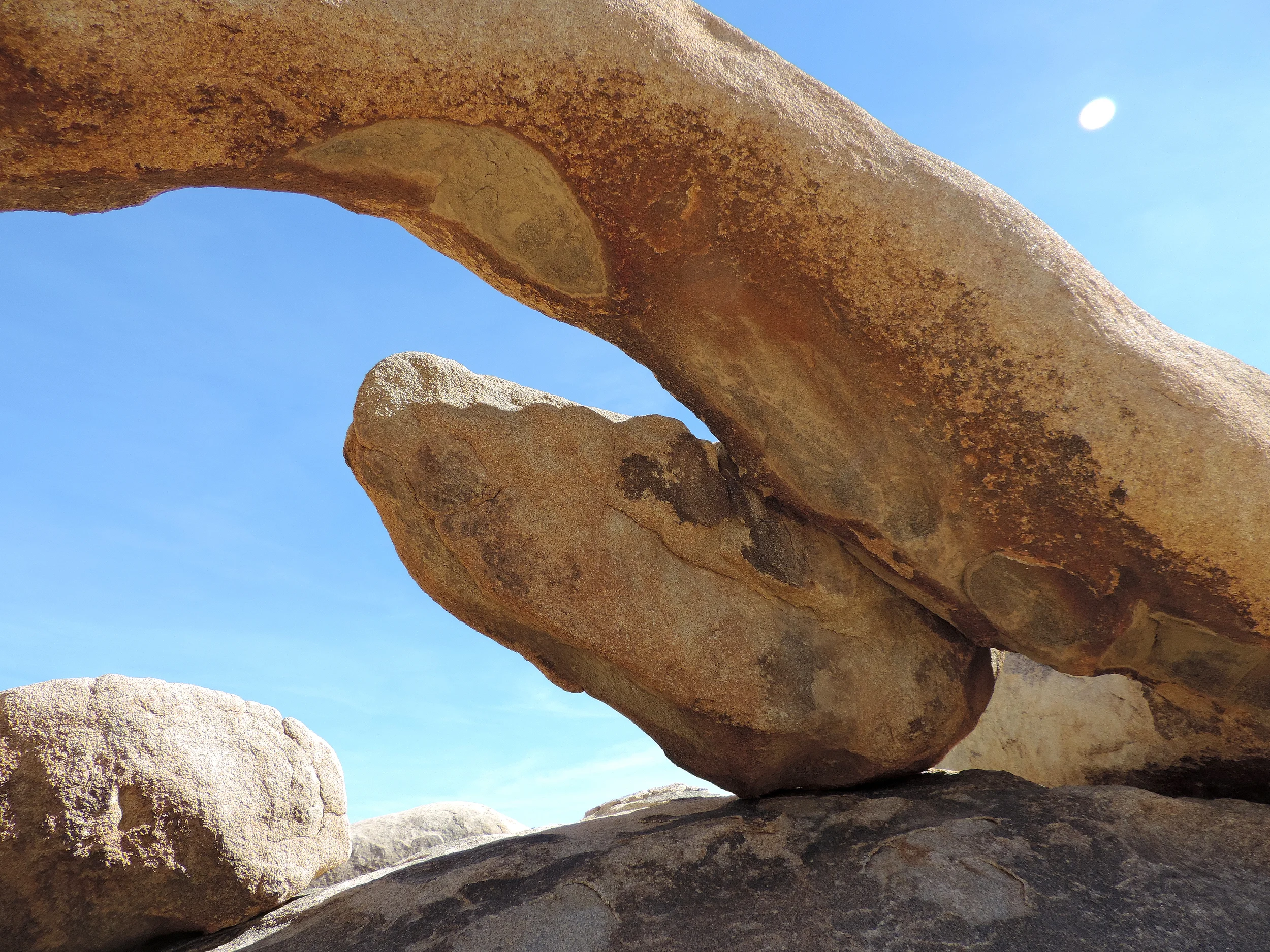Arch Rock, Joshua Tree National Park, California. I've made several molds and pieces on top of this graceful limb of granite.