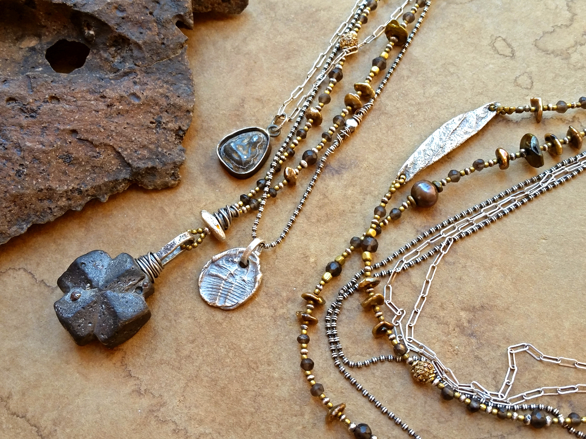 The Taos Rustic layering trio, just listed in my Etsy shop.