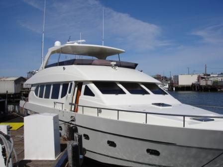 Montiefino 80'  tied up at Hyde Street Pier, San Francisco and the end of a trip from San Diego to San Francisco