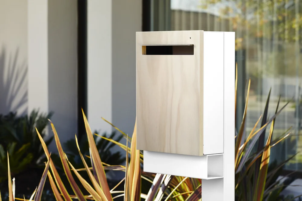 Large Post Mount Letterbox - White with Custom Numbers