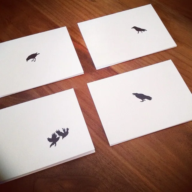 Raven Letterpress Cards (4 different designs)