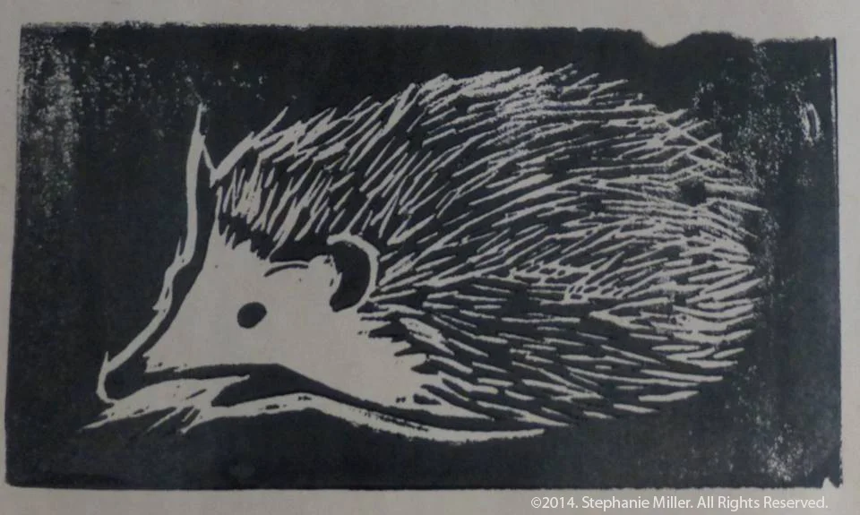 Hedgehog Block Print