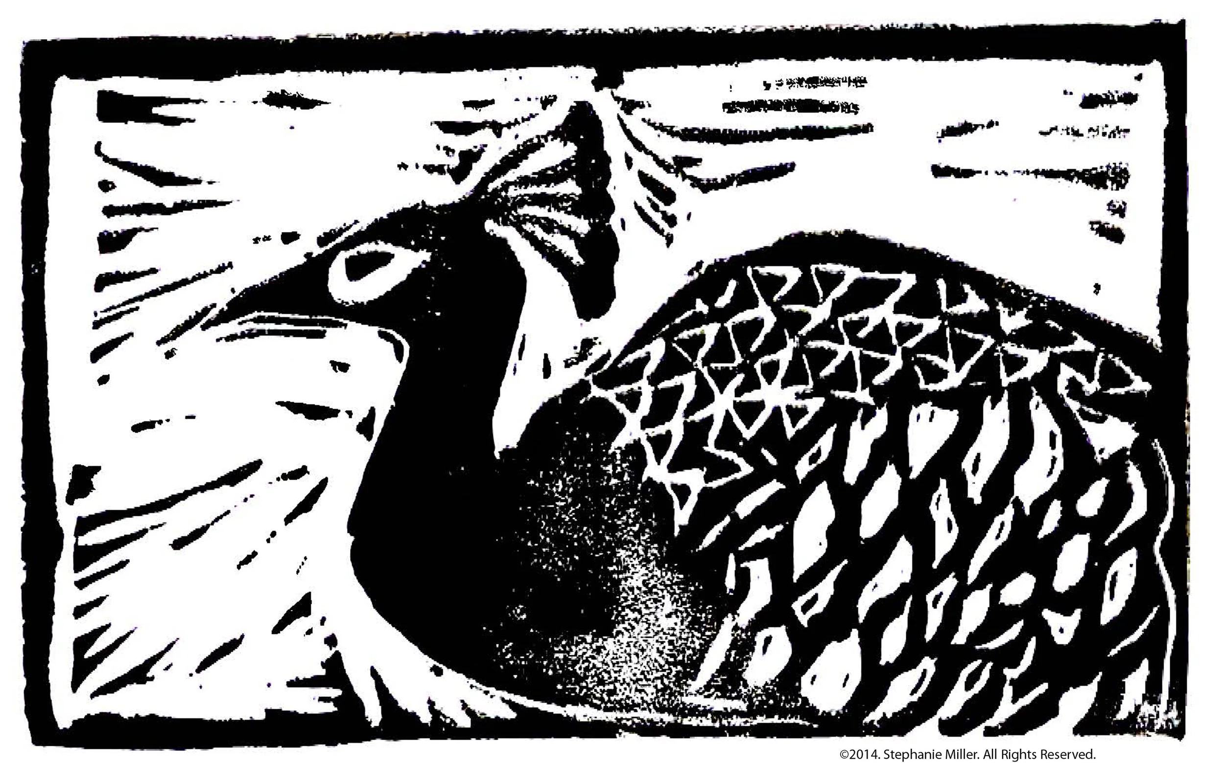 Peacock Block Print