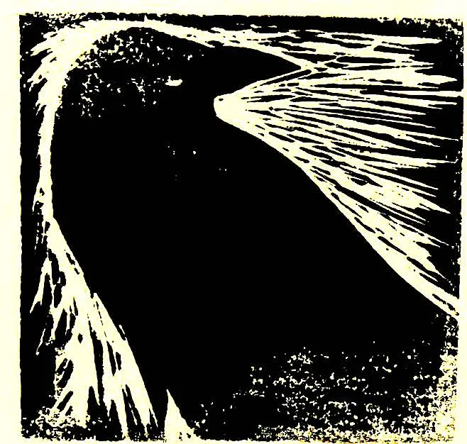 Raven Block Print