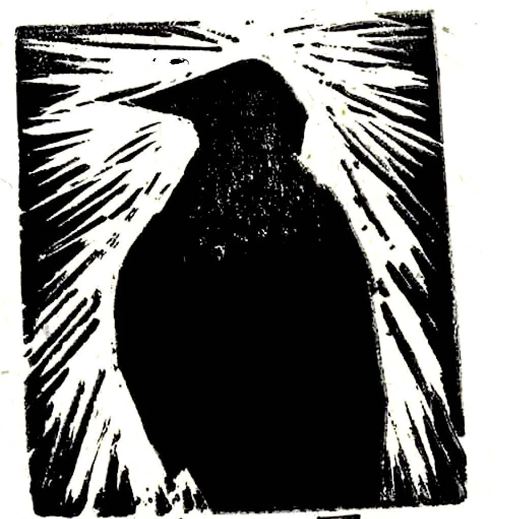 Cocky Crow Block Print