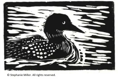 Loon Block Print