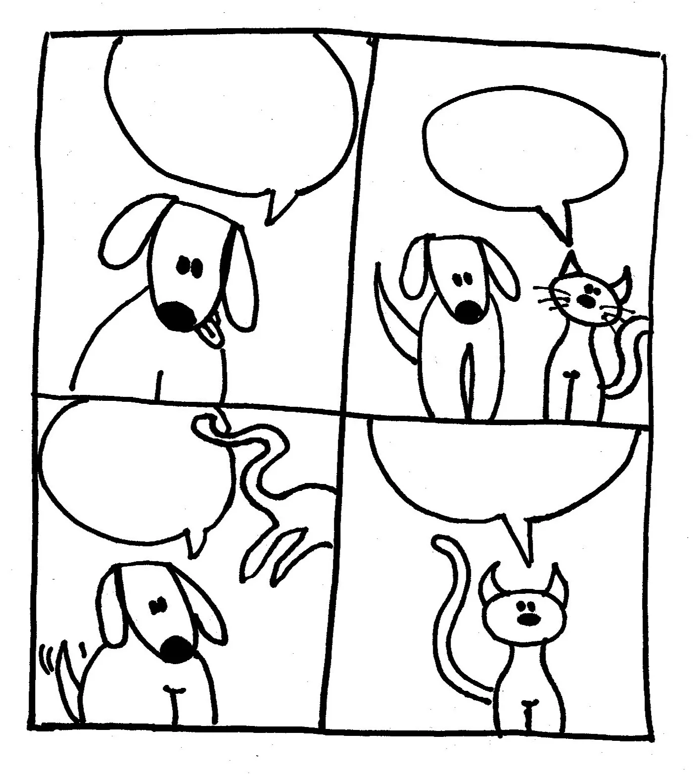 Cat Talks to Dog. Dog Talks to Cat.