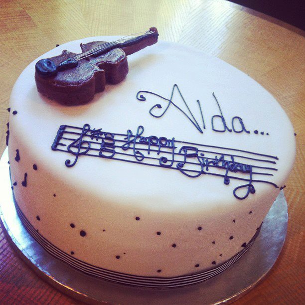 Violin birthday cake