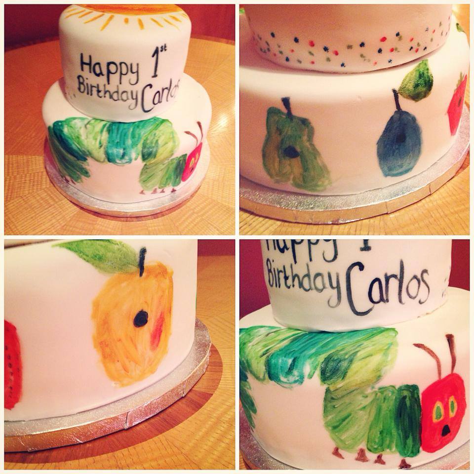 "The Very Hungry Caterpillar" themed cake