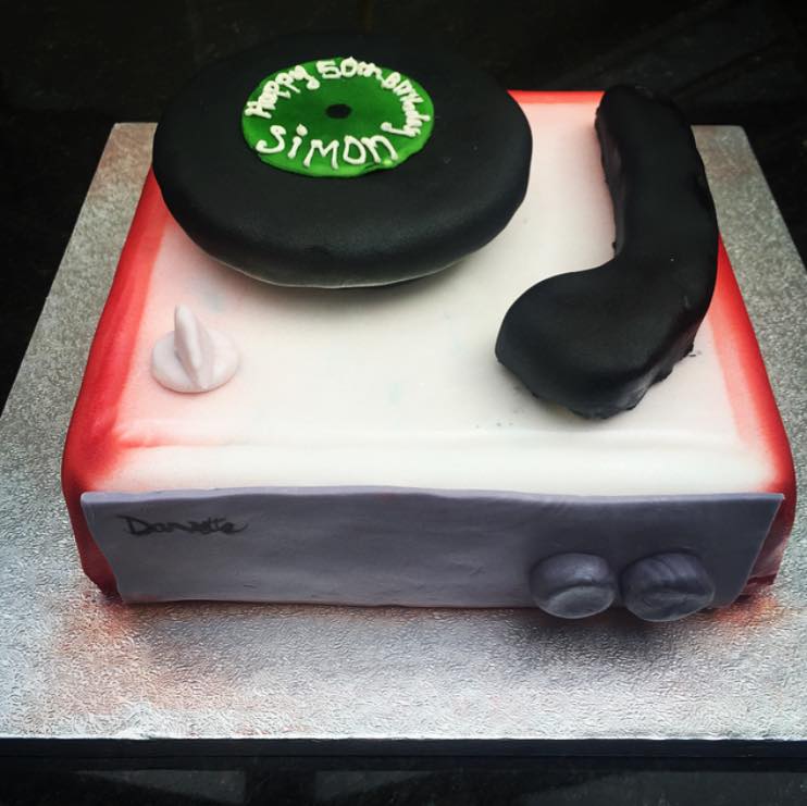 A "Dansette" inspired Record Player cake
