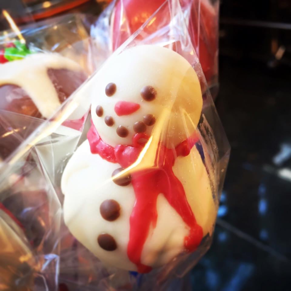 snowman cake pop