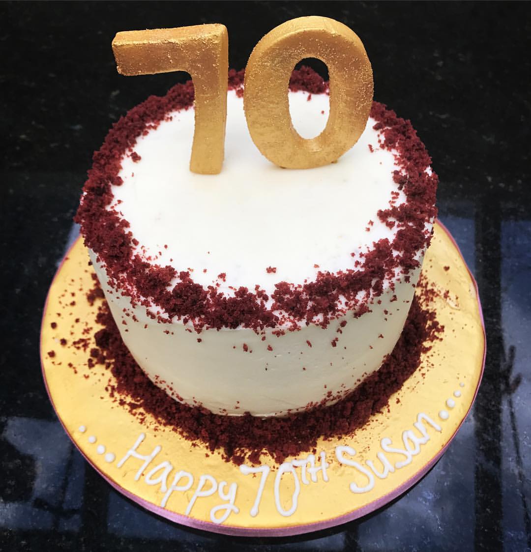 70th Birthday Red Velvet Cake