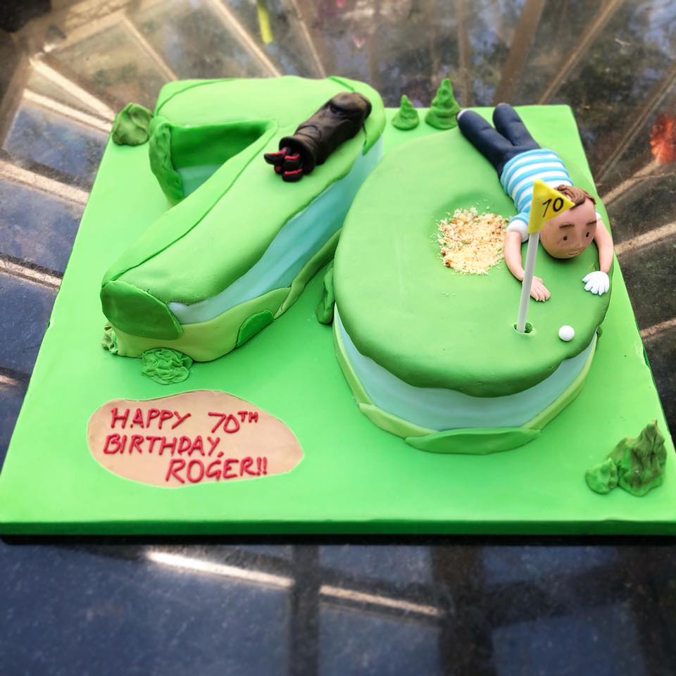 golf themed 70th birthday cake