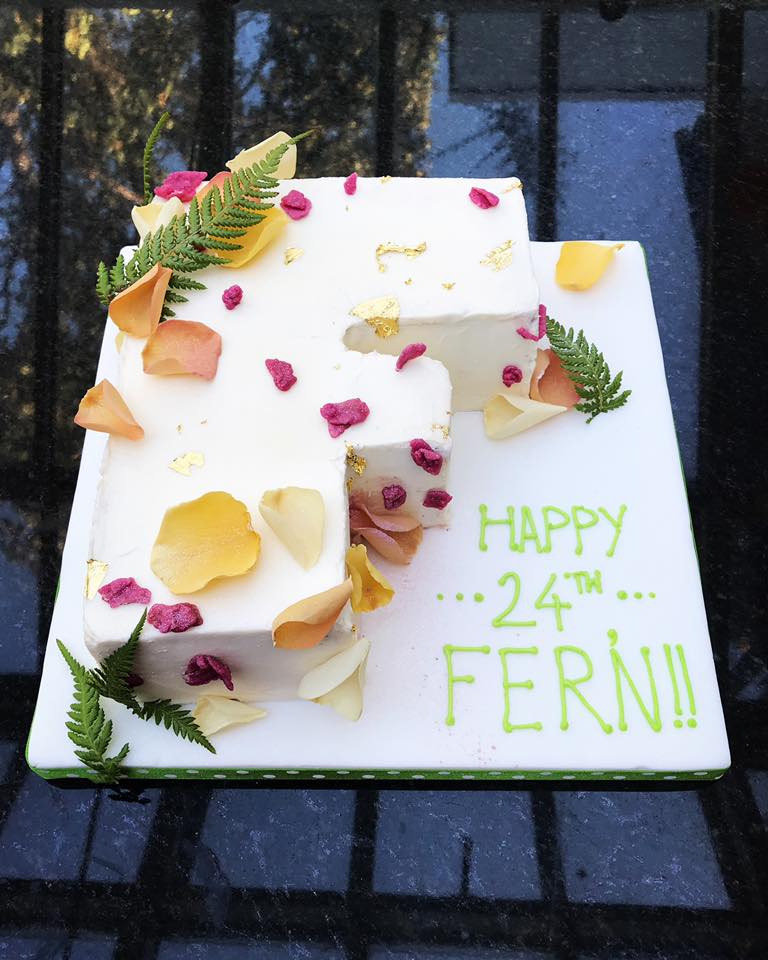 edible flowers Letter Cake