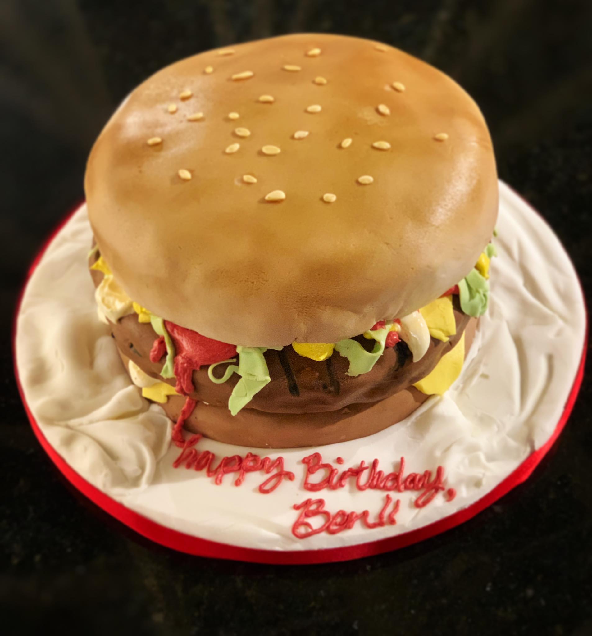 burger cake