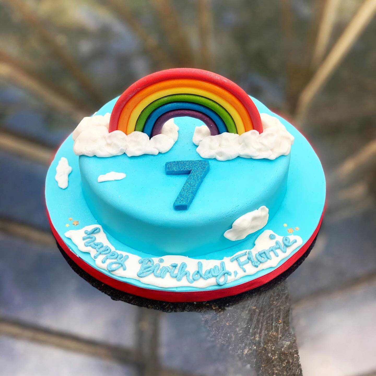 Rainbow and clouds cake