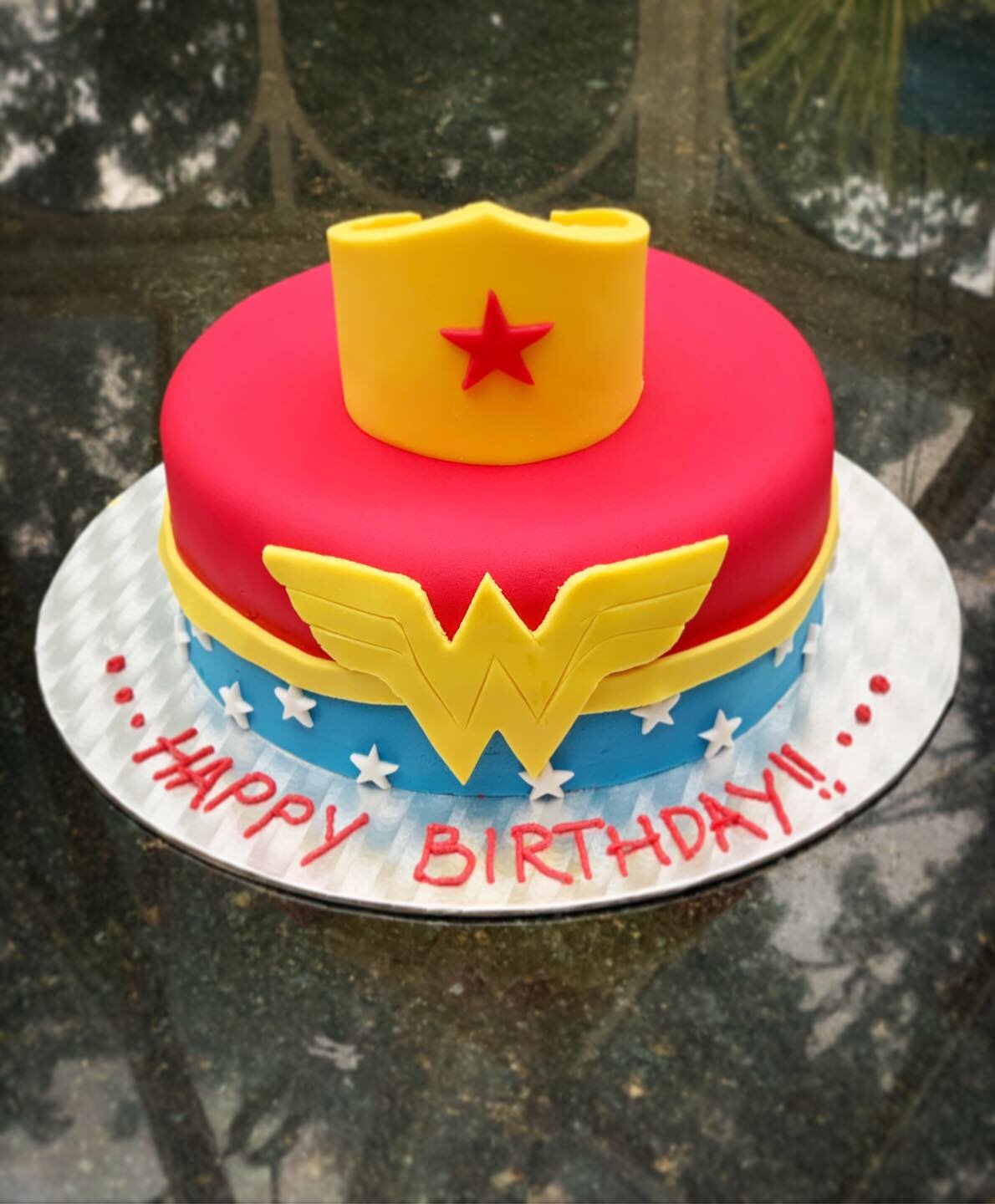 vegan "Wonder Woman" cake