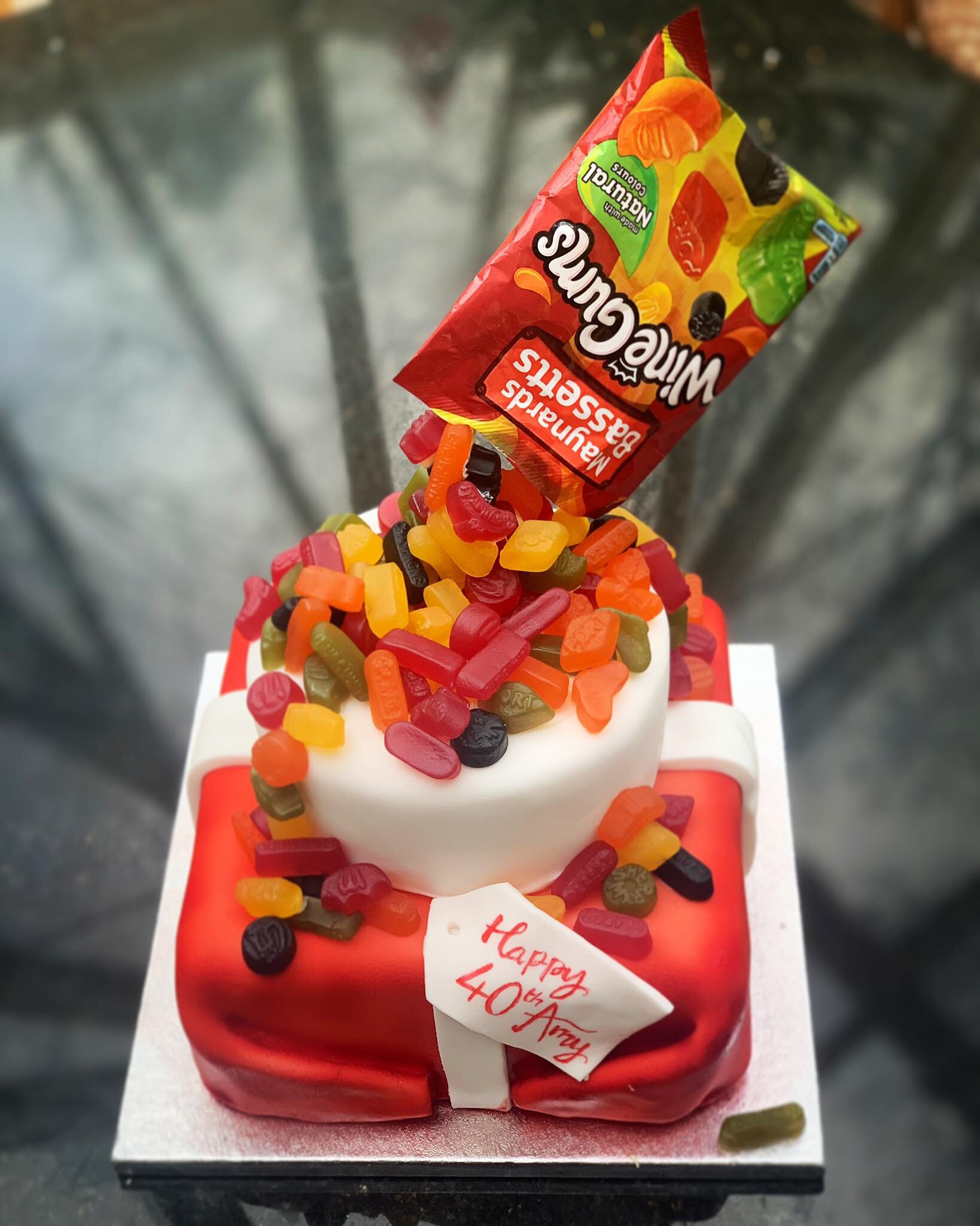 anti-gravity wine gums cake