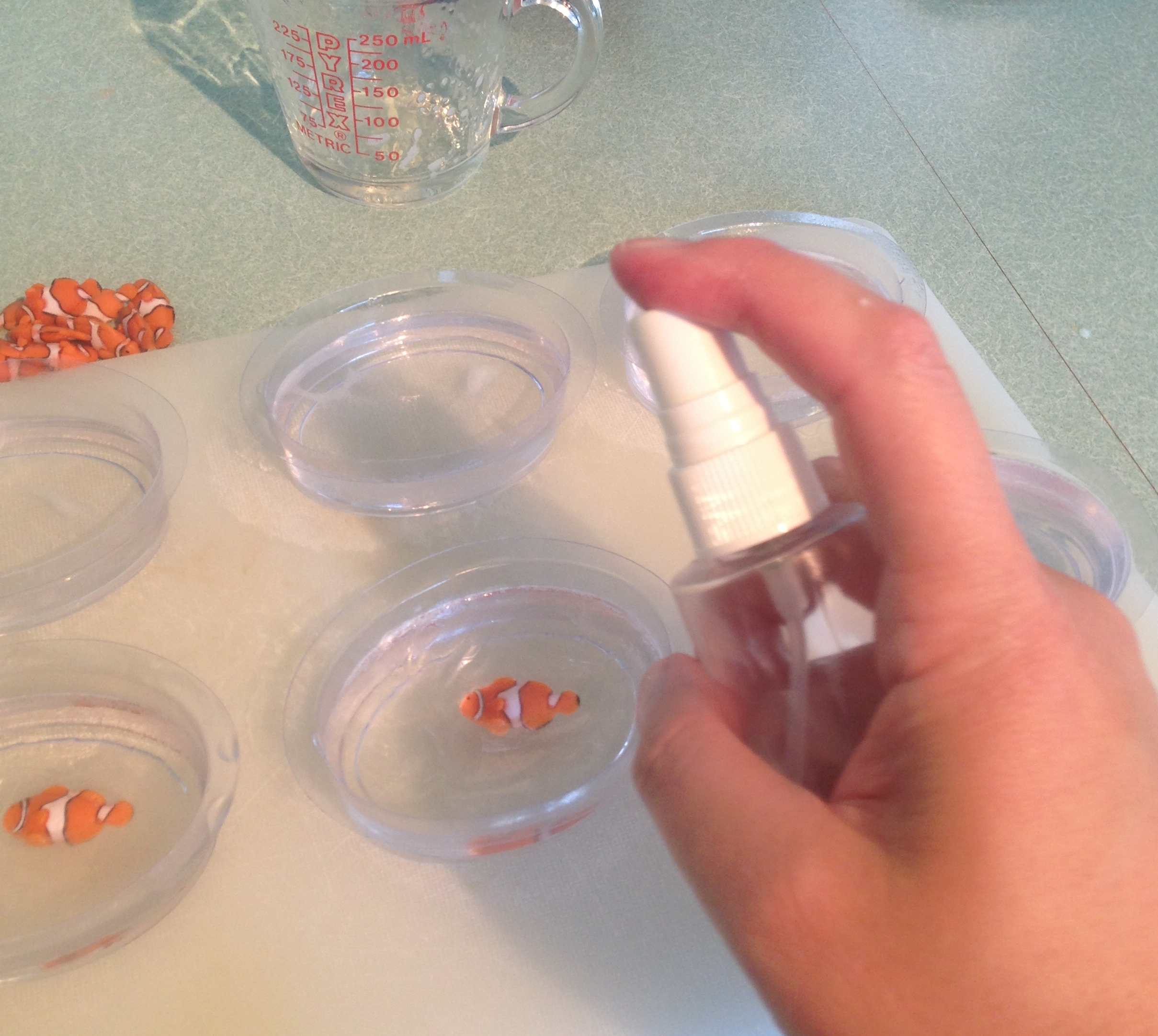 Immediately spray with rubbing alcohol to dissipate any bubbles.