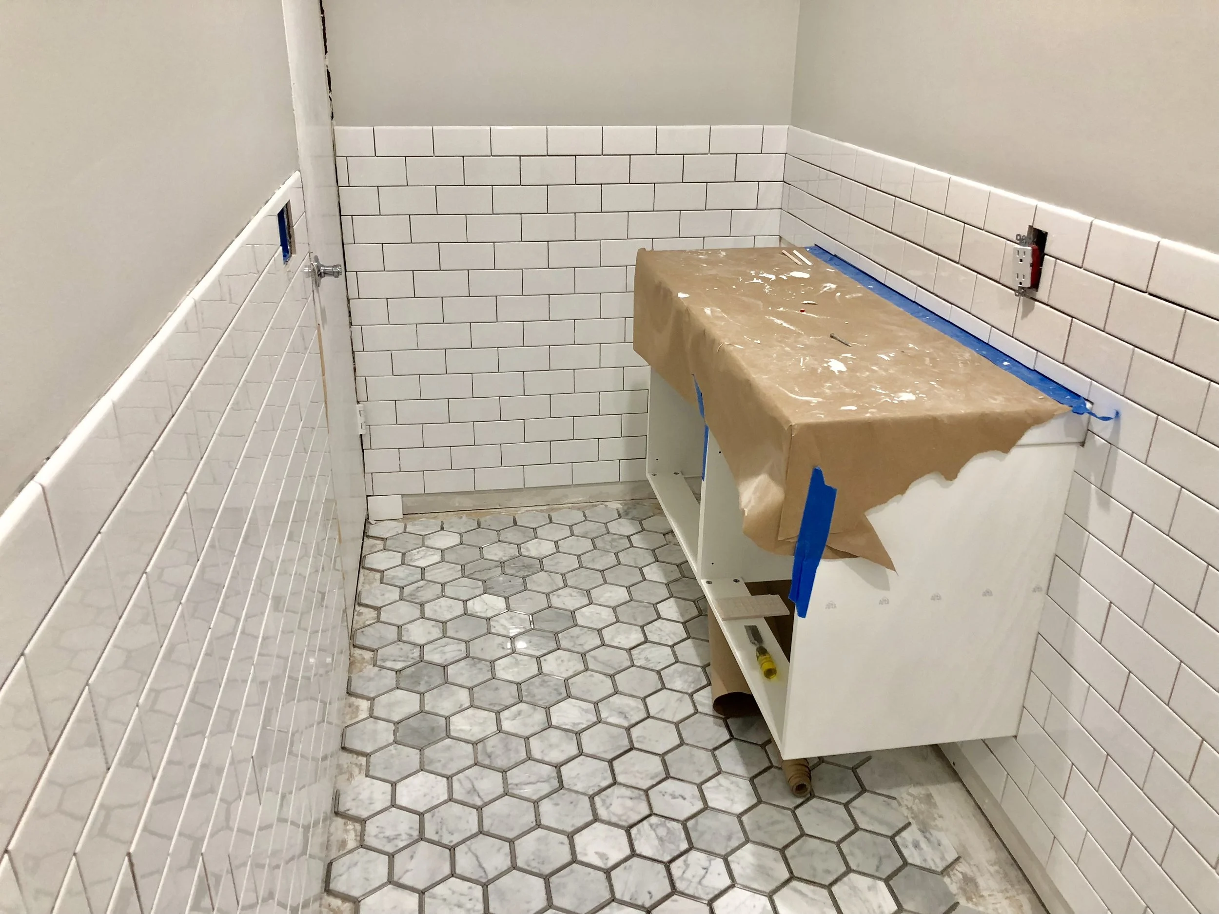 View from standing inside the shower