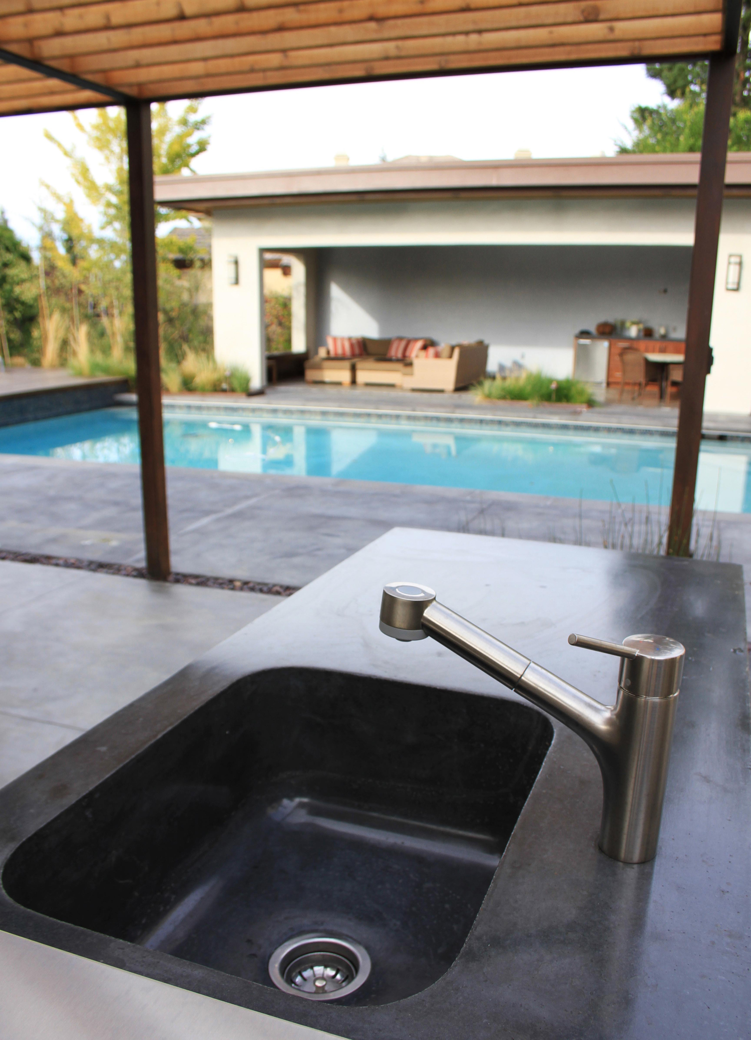 Here are some additional counter tops we have created, including this one with seamless concrete sink built in.