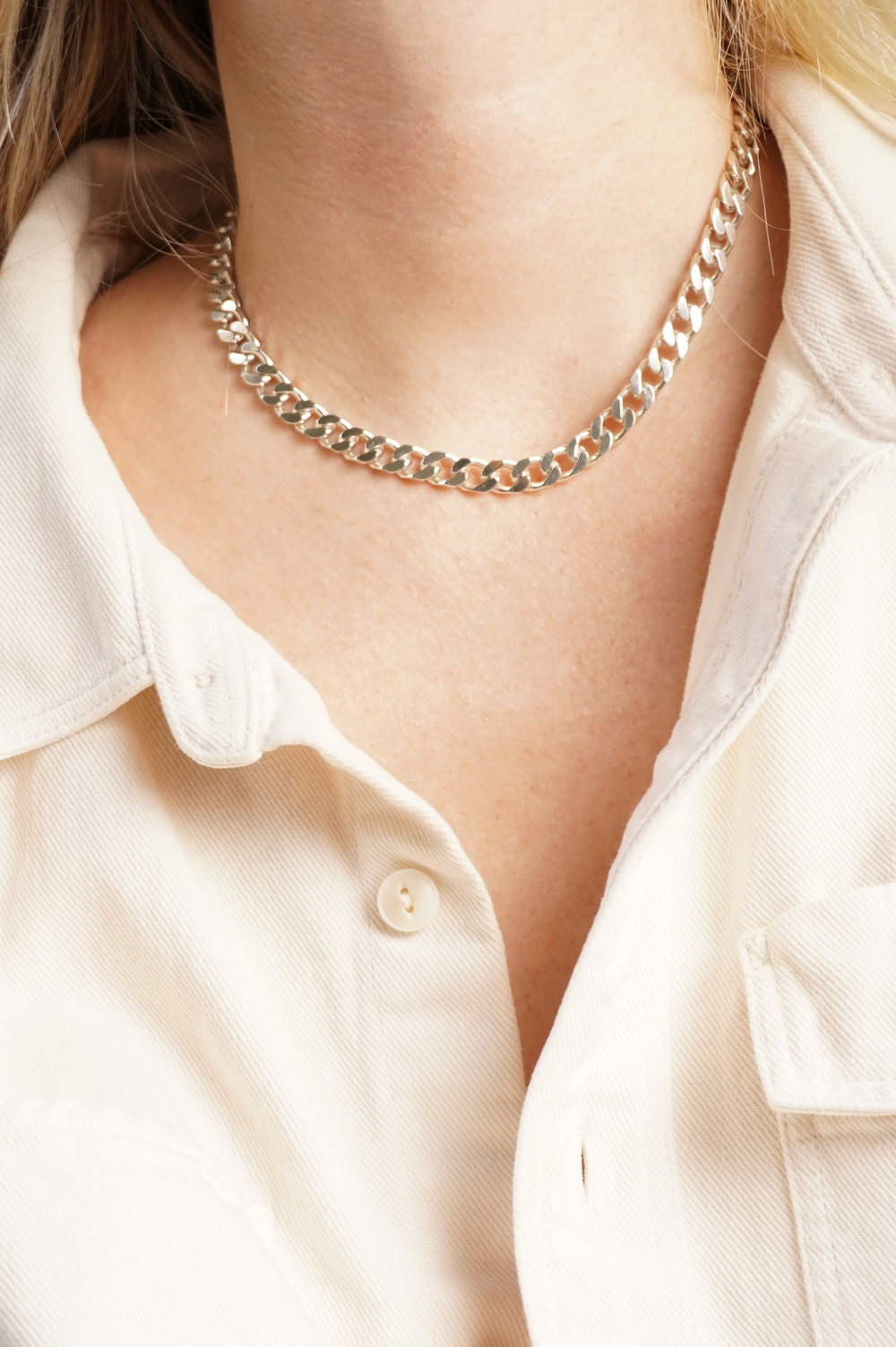 CURB CHAIN NECKLACE IN STERLING SILVER — CHARLOTTE CAUWE STUDIO