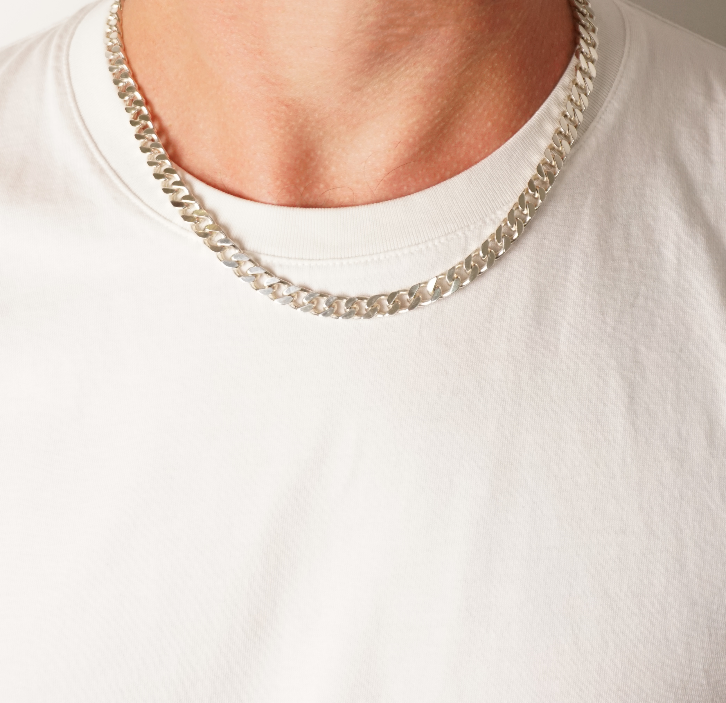 Solid Curb Chain Necklace 6mm Stainless Steel 20
