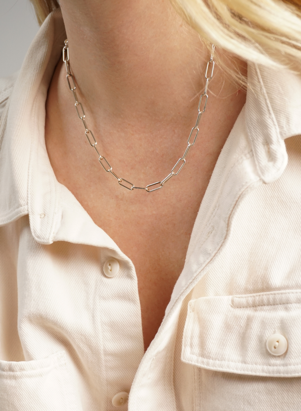 PAPERCLIP CHAIN IN STERLING SILVER — CHARLOTTE CAUWE STUDIO