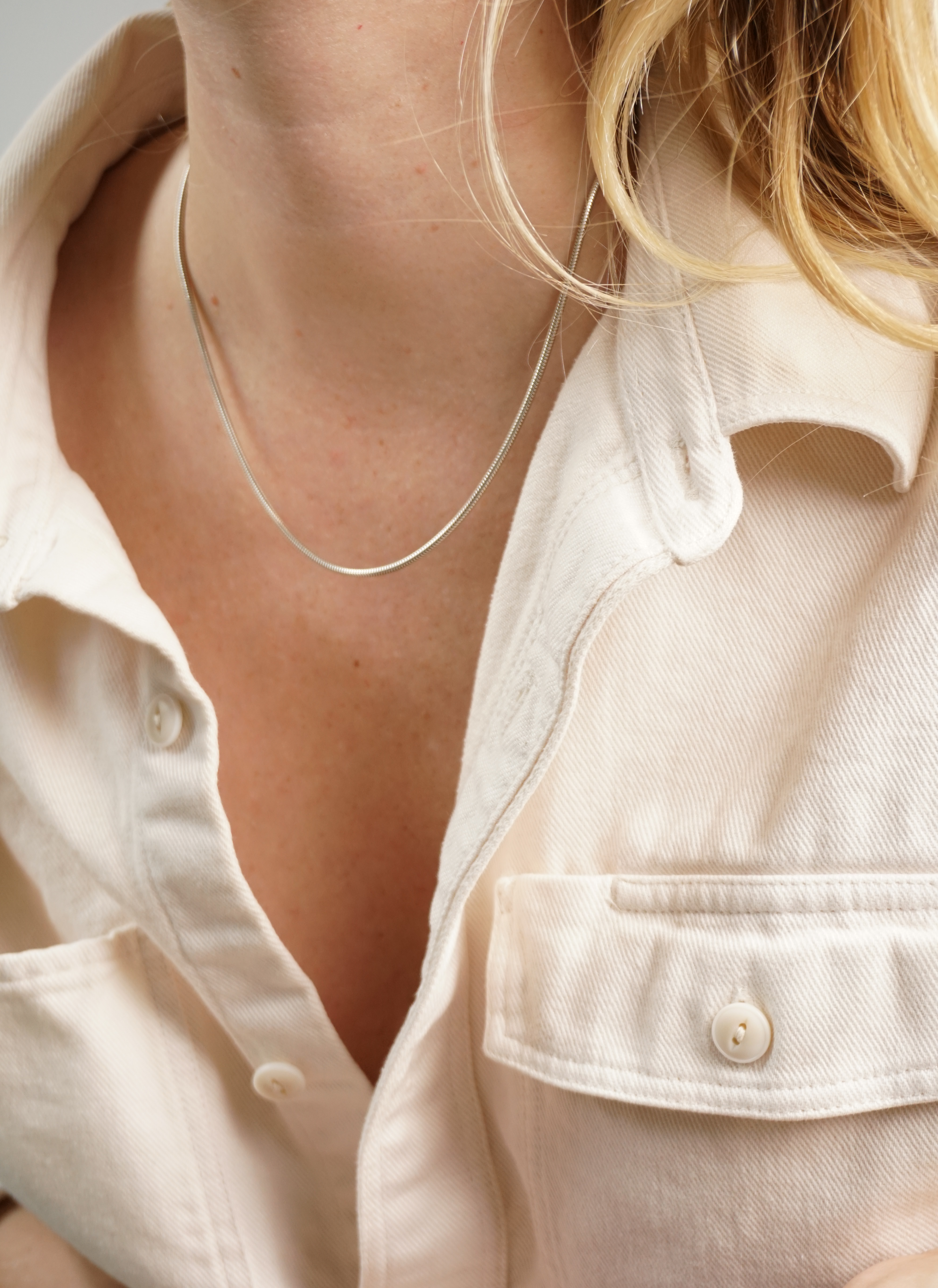 SNAKE CHAIN NECKLACE IN STERLING SILVER — CHARLOTTE CAUWE STUDIO