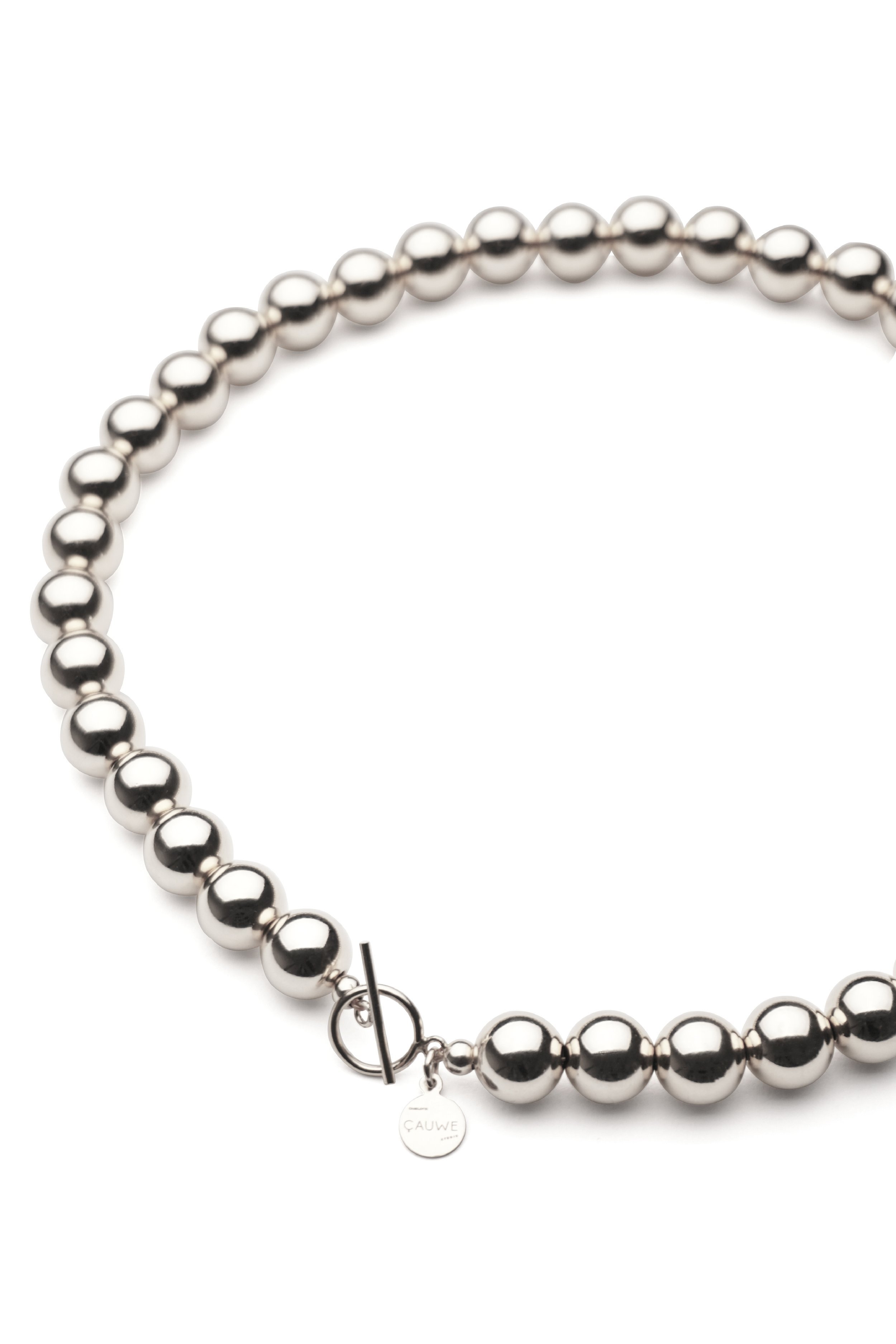 Silver beads necklace | Silver jewelry fashion, Silver bead necklace, Black beaded  jewelry